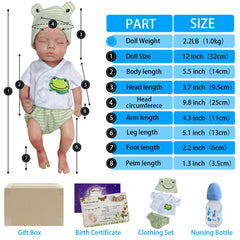 OtardDolls boy doll with closed eyes and hand-painted lashes for newborn realism
