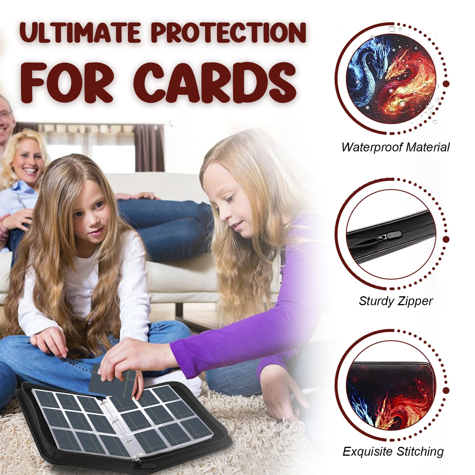 Othran Card Binder interior with sleeves keeps cards neatly organized