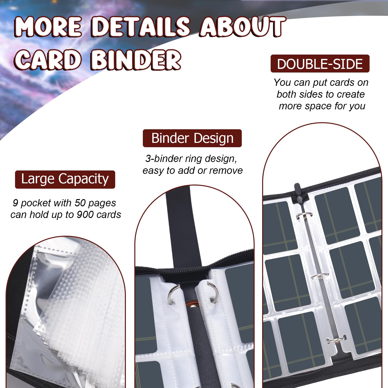 Othran Card Binder zipper closure safeguards cards during transport