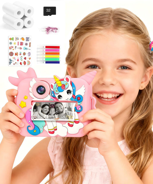 OTJ Kids Camera Instant Print box shows an all-in-one gift set for kids' creativity.