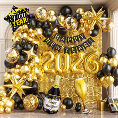 OTLGEUA New Year balloon arch setup for a dramatic party backdrop