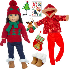 OTMOON 18-inch doll Christmas sweater set for festive dressing