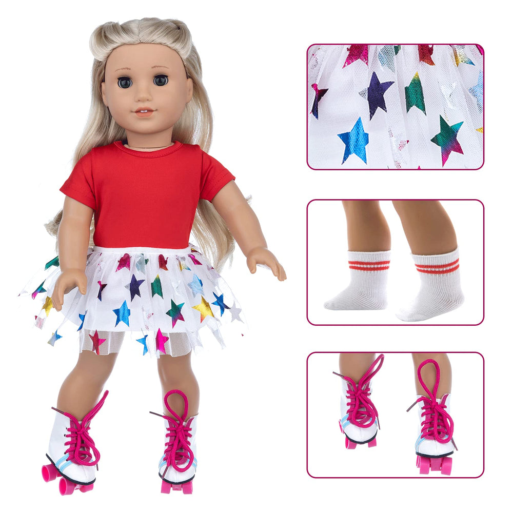 OTMOON 18-inch doll skating shoes for secure, active pretend skating