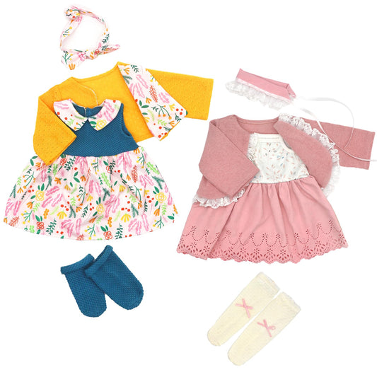OTMOON 20-inch doll dress set with coat for stylish playtime outfits.