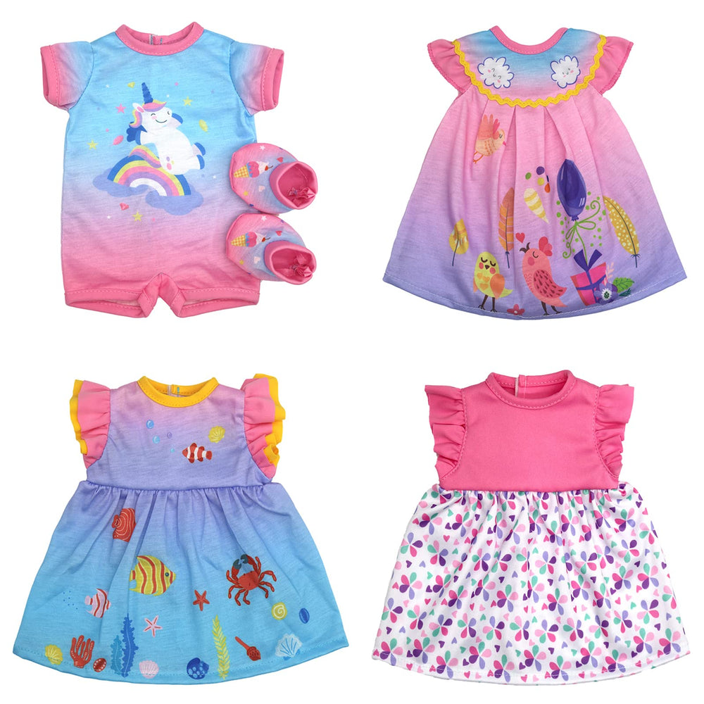 OTMOON doll clothes 13-16 inch set A for imaginative play and easy dressing.