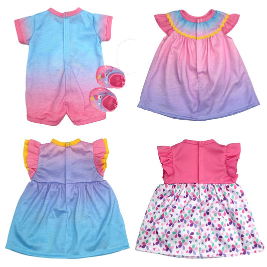 OTMOON 4-pack doll outfits 13-16 inches, set C ideal for themed playtime.