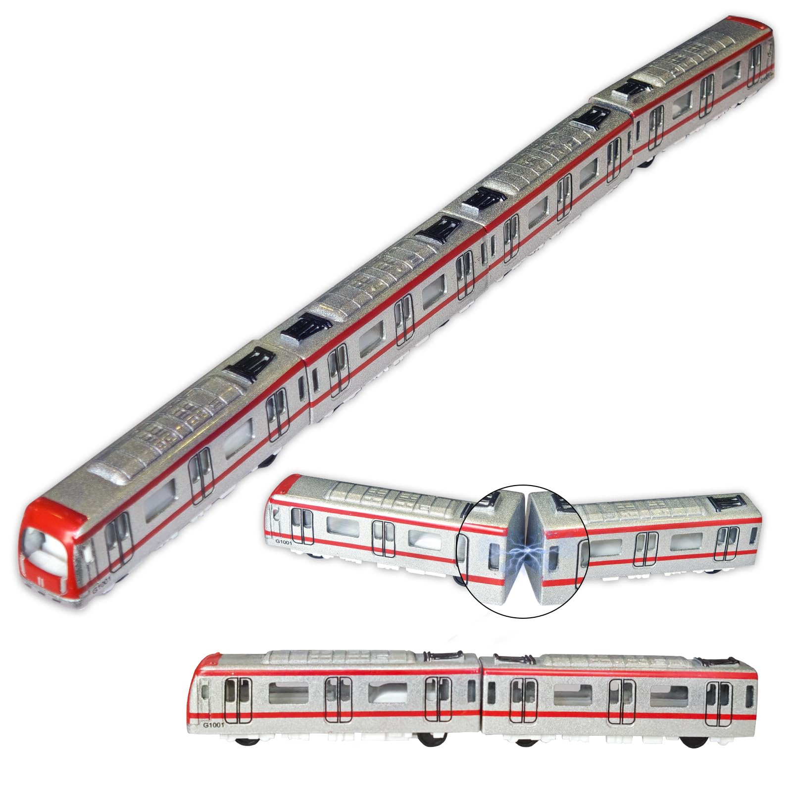OTONOPI 4-piece magnetic subway train set ready for imaginative play