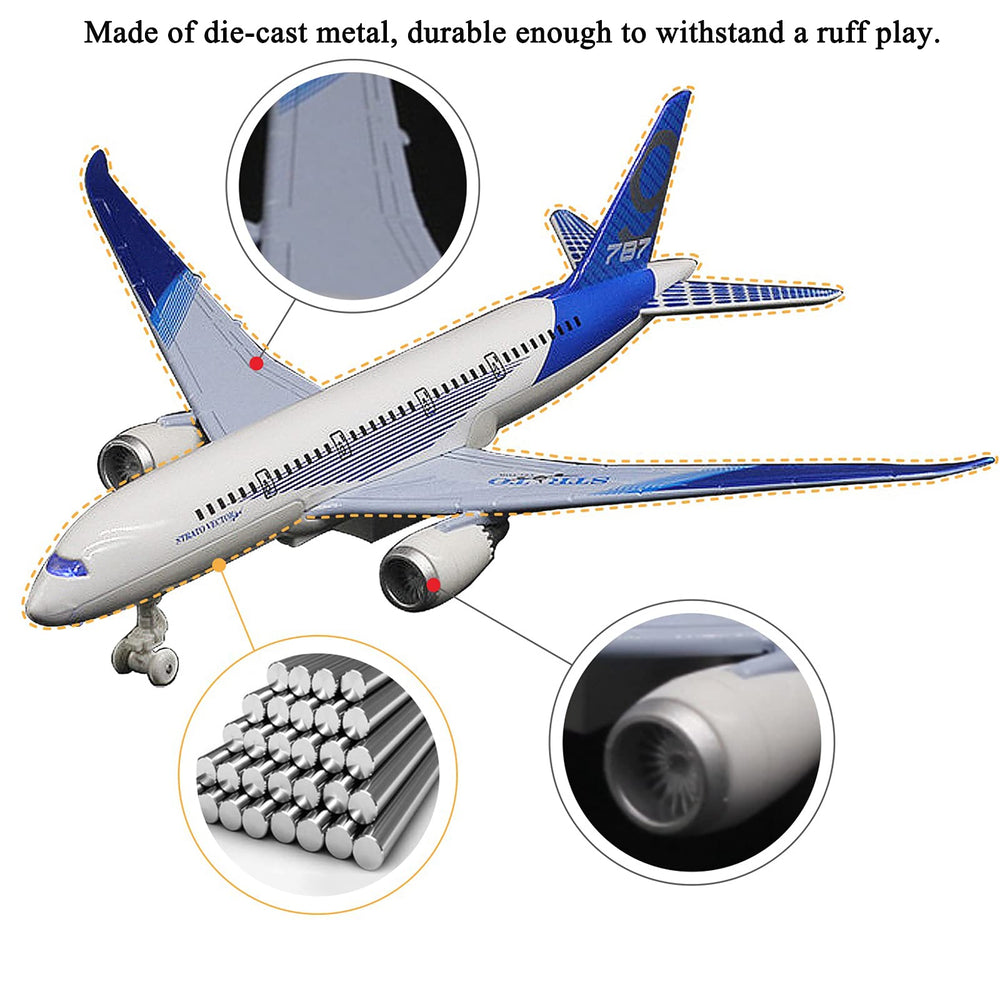OTONOPI blue airplane toy on display stand for collection