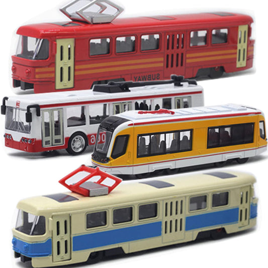 OTONOPI blue bullet train front view with durable die-cast finish for playtime.