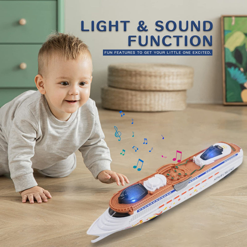 OTONOPI compact cruise ship toy fits small hands for easy handling.