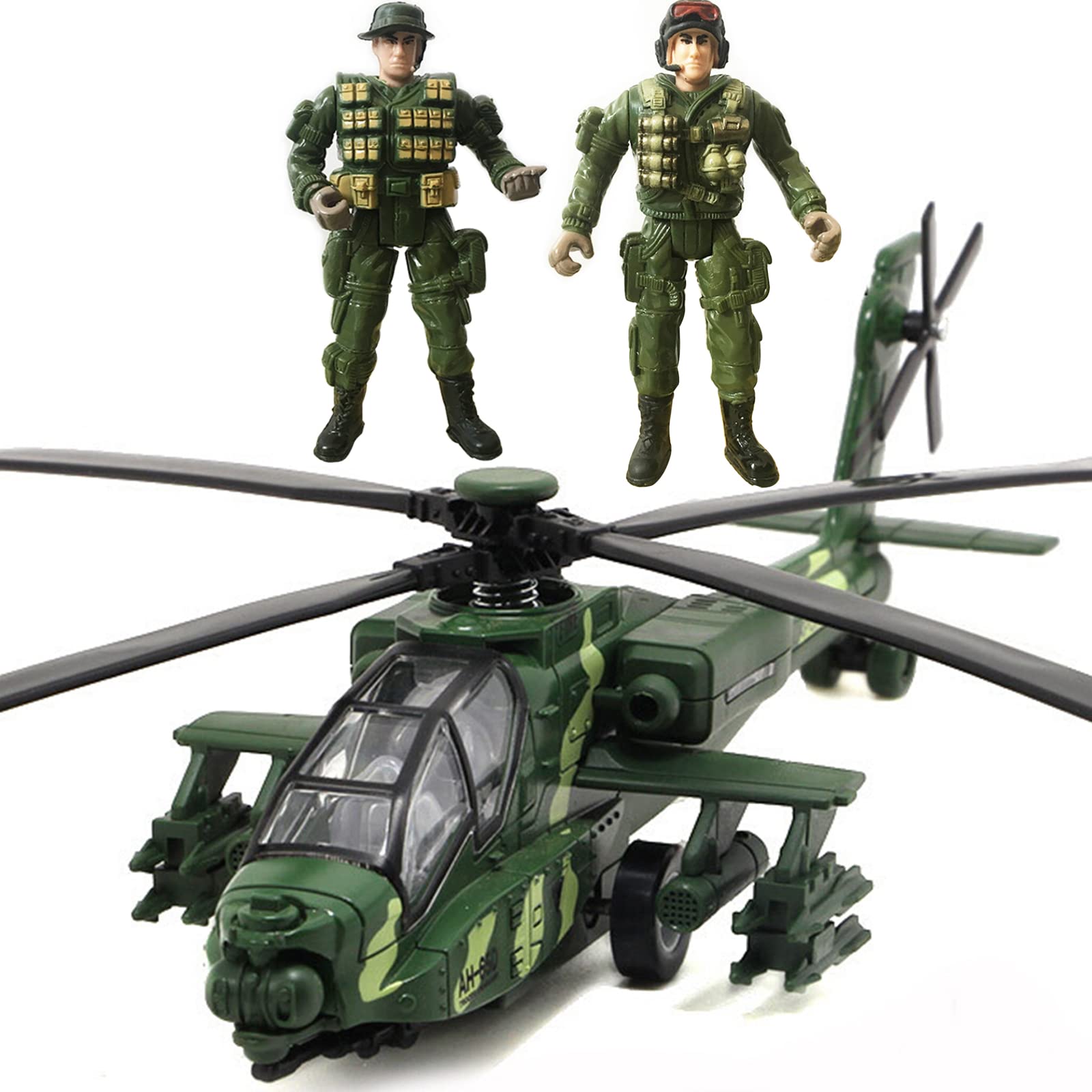 OTONOPI military helicopter diecast body with smooth finish for safe kids' play.