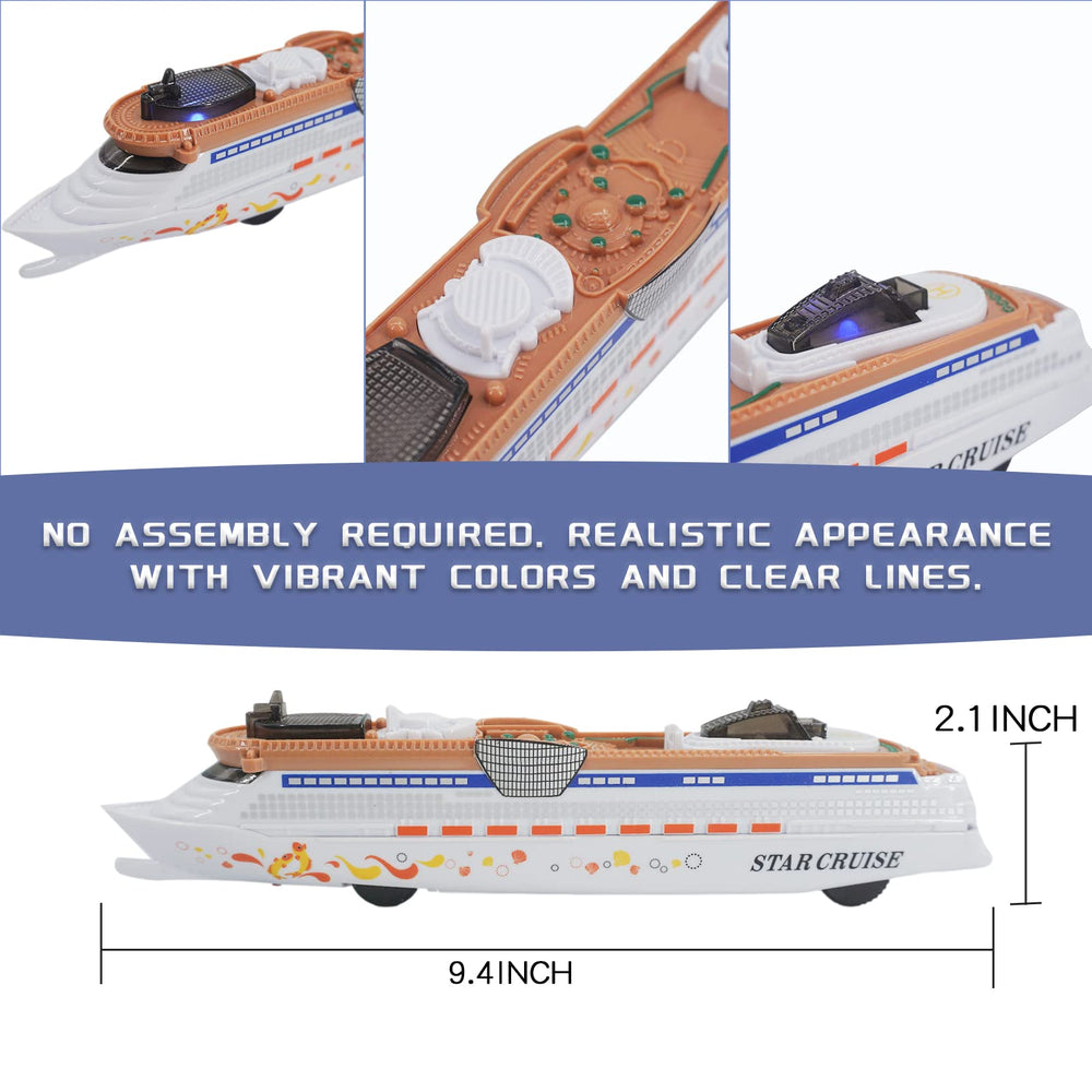 OTONOPI durable plastic ocean liner toy tolerates energetic kid play.