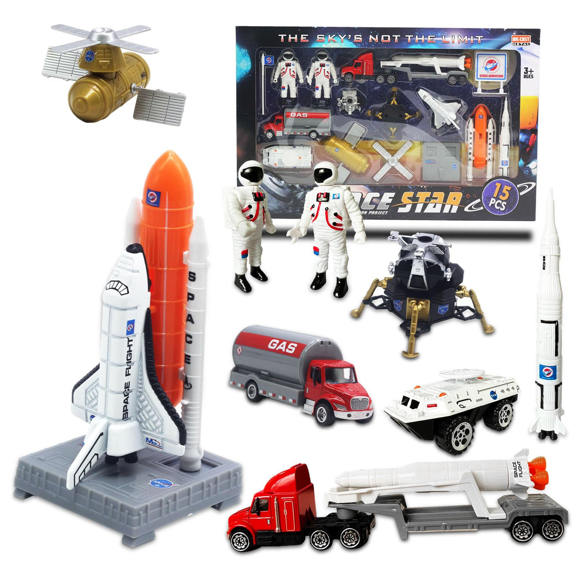 OTONOPI space shuttle toys set with three rocket ships for imaginative STEM play