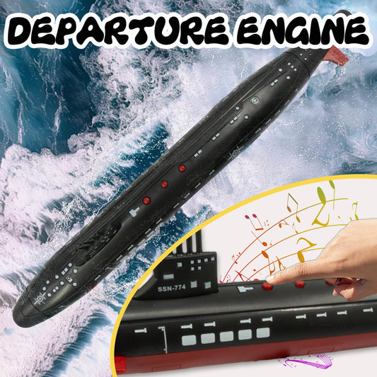 OTONOPI submarine with sound-buttons highlighting engine, missile, and alarm cues.