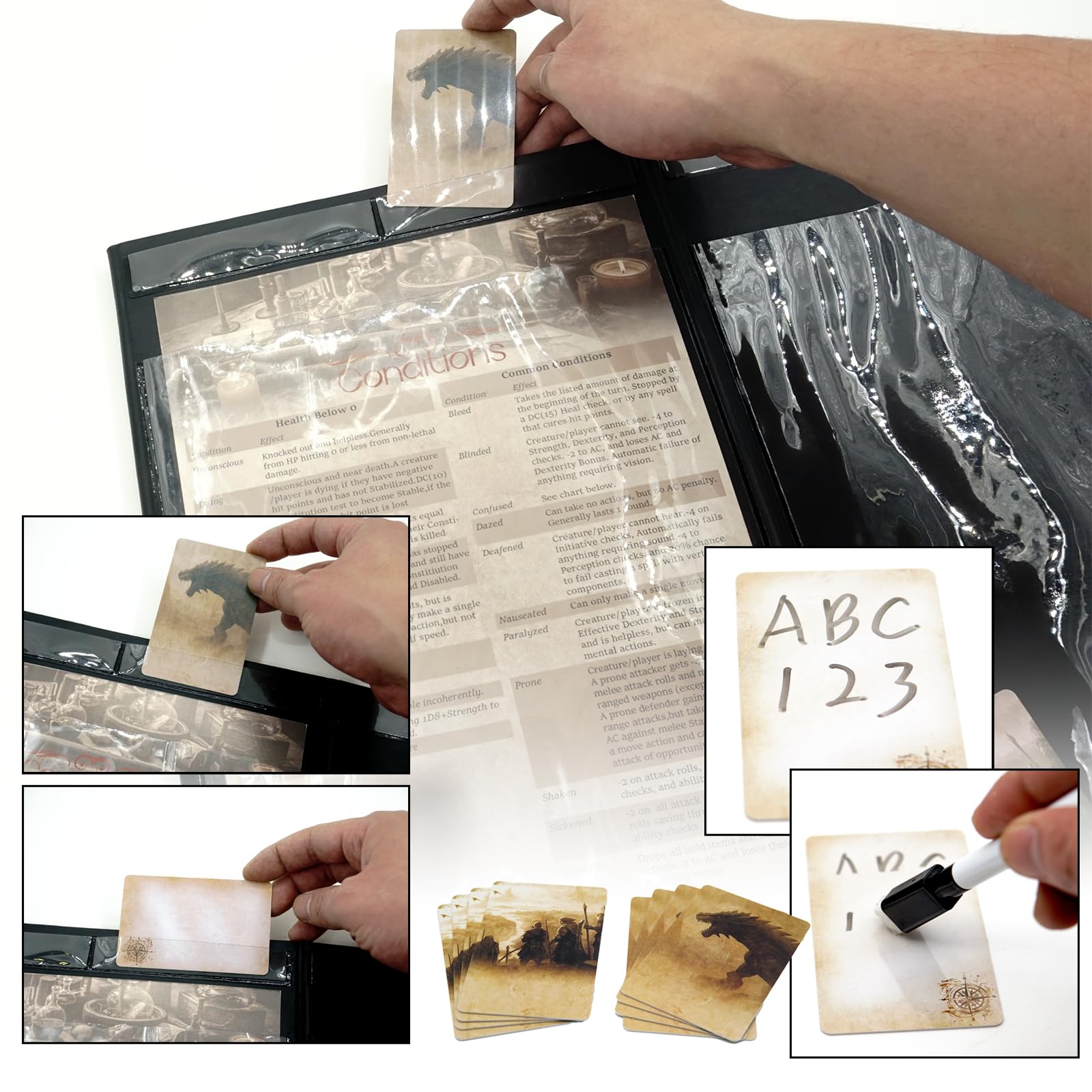 oTTRPGo DND DM Screen compact folded size fits in a backpack.