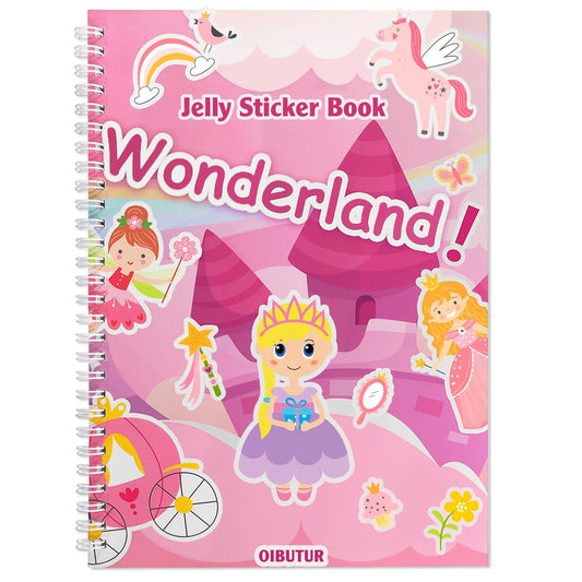 OIBUTUR jelly sticker book cover with bright princess themes for toddlers, inviting imaginative play