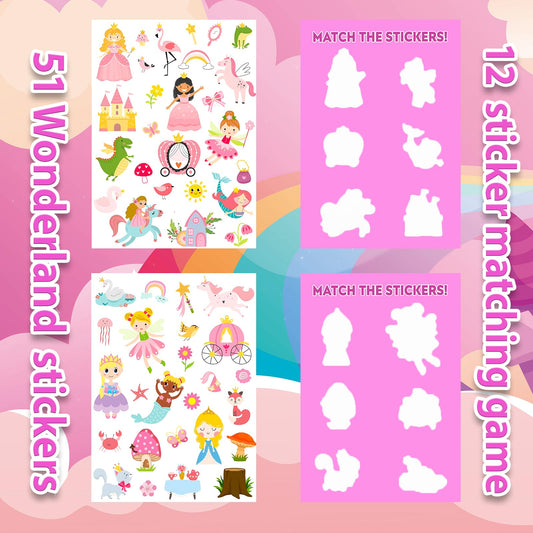 OIBUTUR princess stickers scene with 8 styles to spark creativity on the go