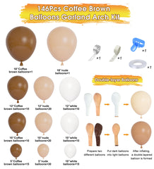 Ouddy Life 12in white coffee nude balloons collection for versatile garland.