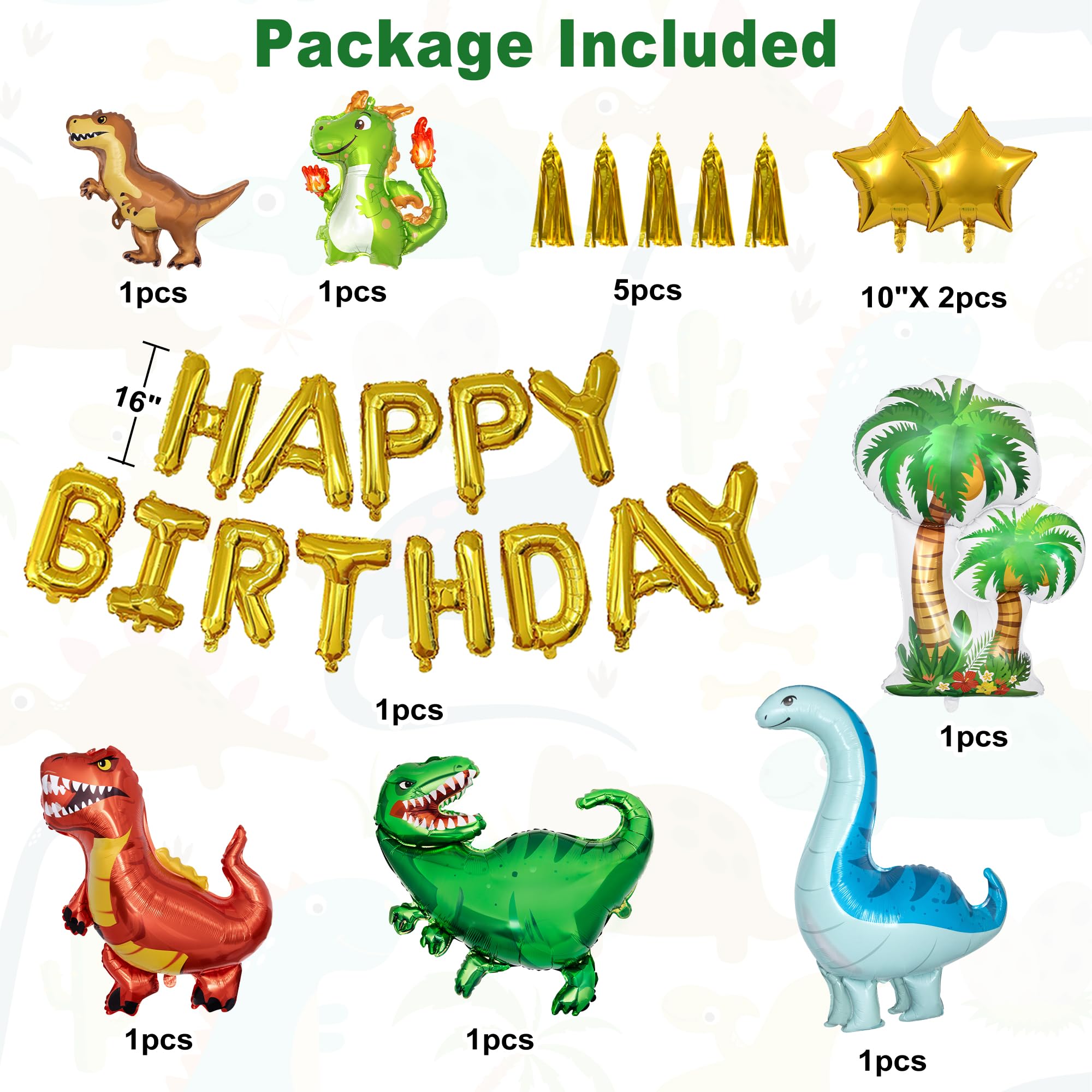 Ouddy Life tyrannosaurus foil balloons add playful drama for photos