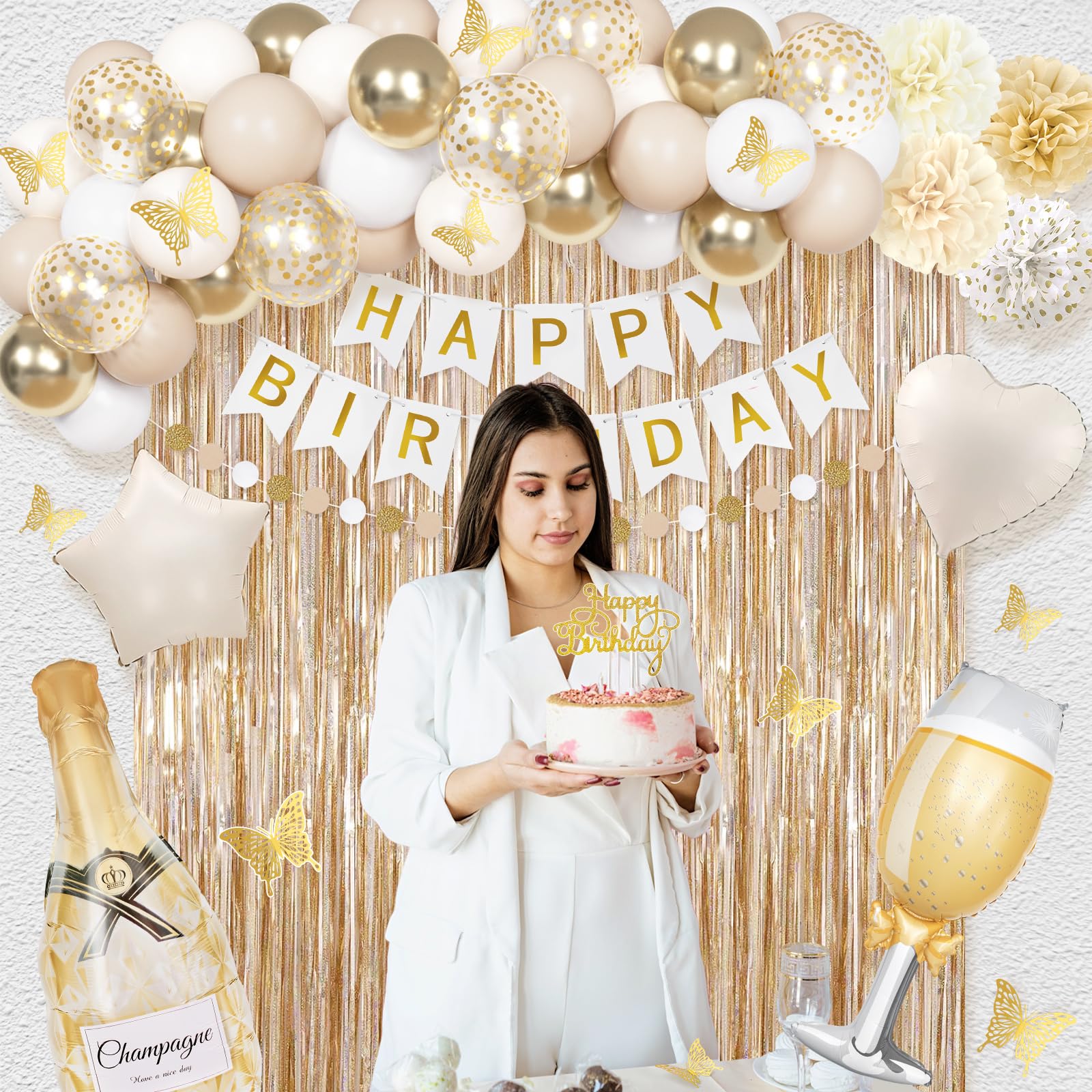 Ouddy Life White Gold Balloons Pack provides sturdy latex for lasting decor