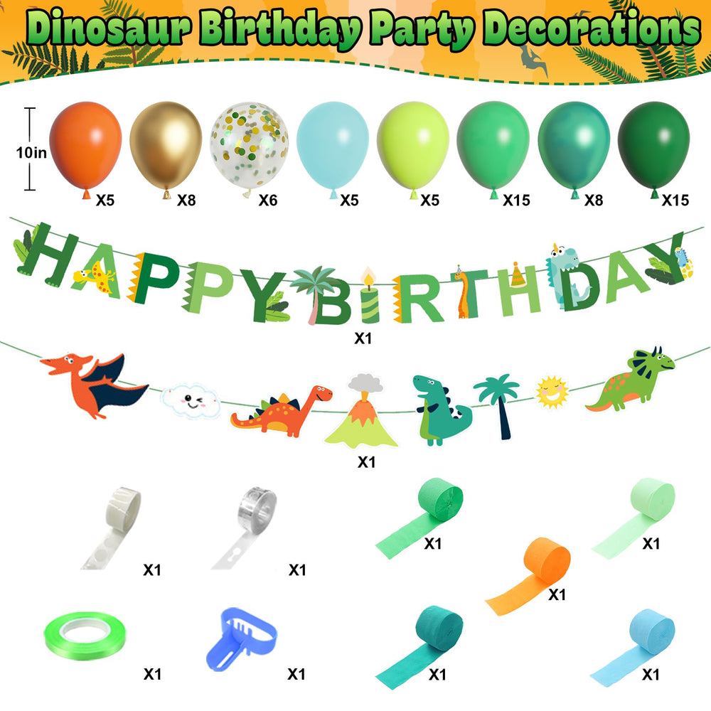 Ouddy Party 14-4 inch dinosaur foil balloons create vibrant focal points.