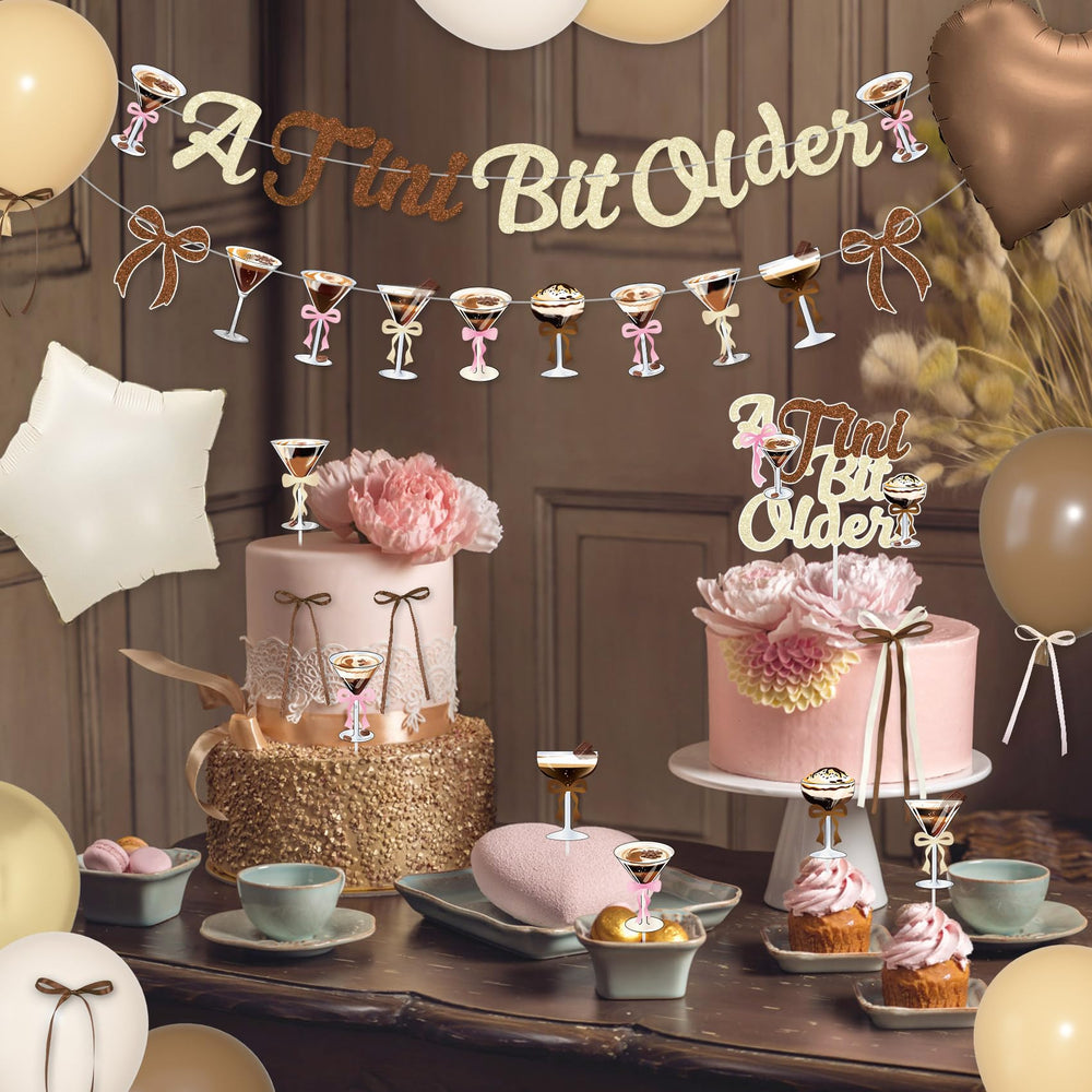 Ouddy Party bow decors and ribbon accents finish garlands and tables.