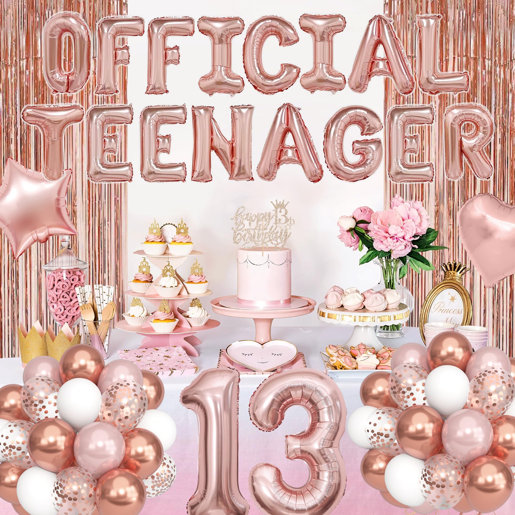 Ouddy Party foil letters 13th balloons spell out the milestone in style