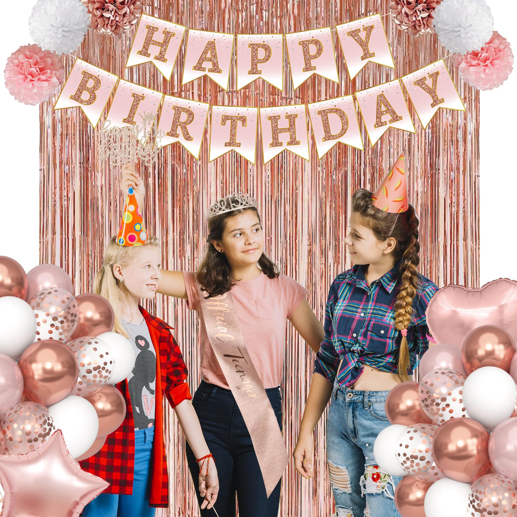 Ouddy Party happy birthday banner ties the décor theme together beautifully