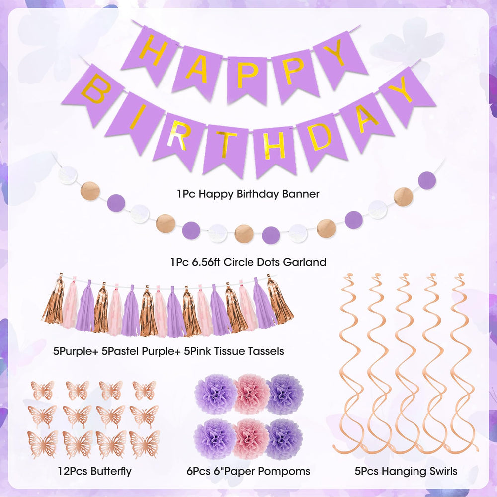 Ouddy Party lavender fringe curtain creates dramatic entry and backdrop