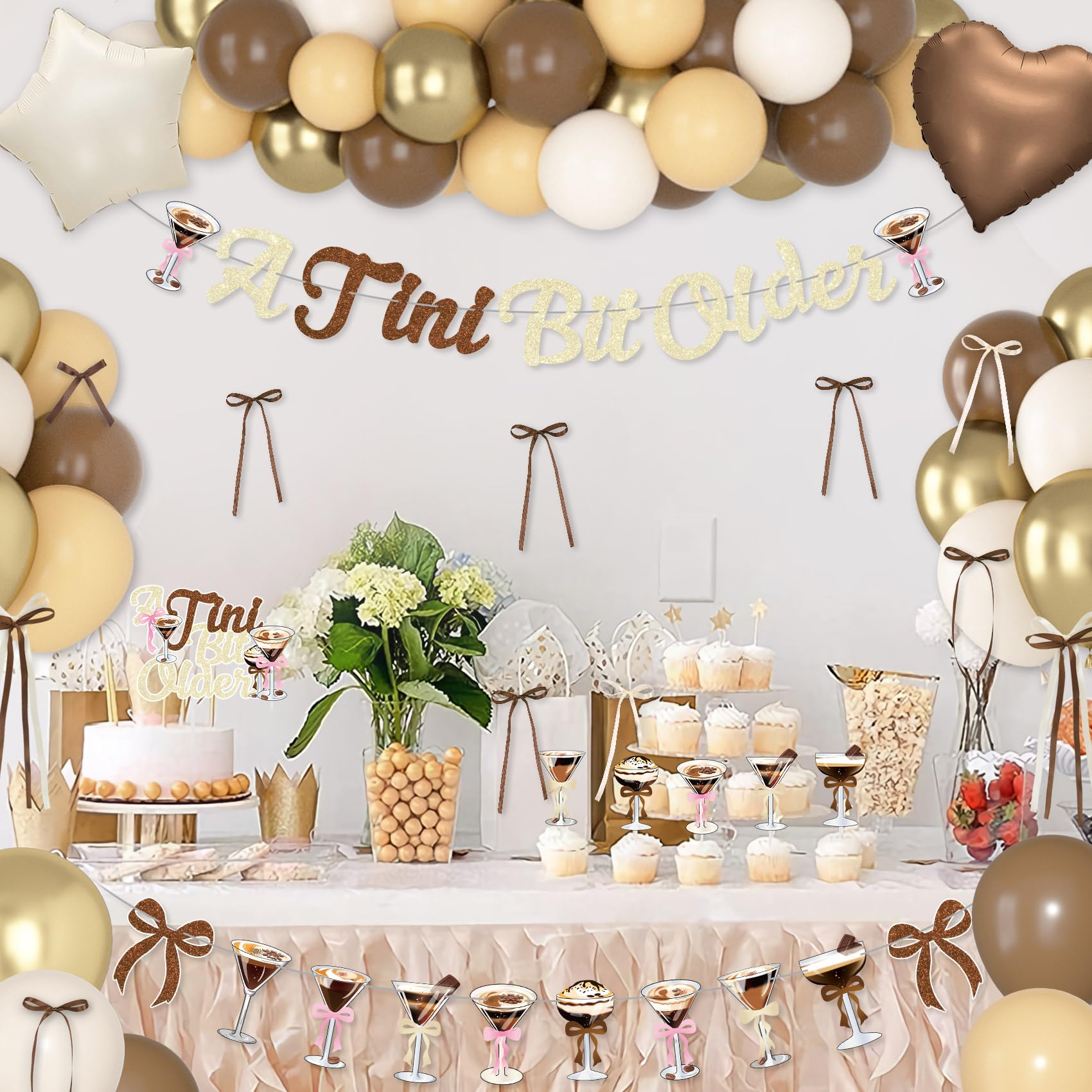 Ouddy Party martini balloons add themed flair to drink stations.