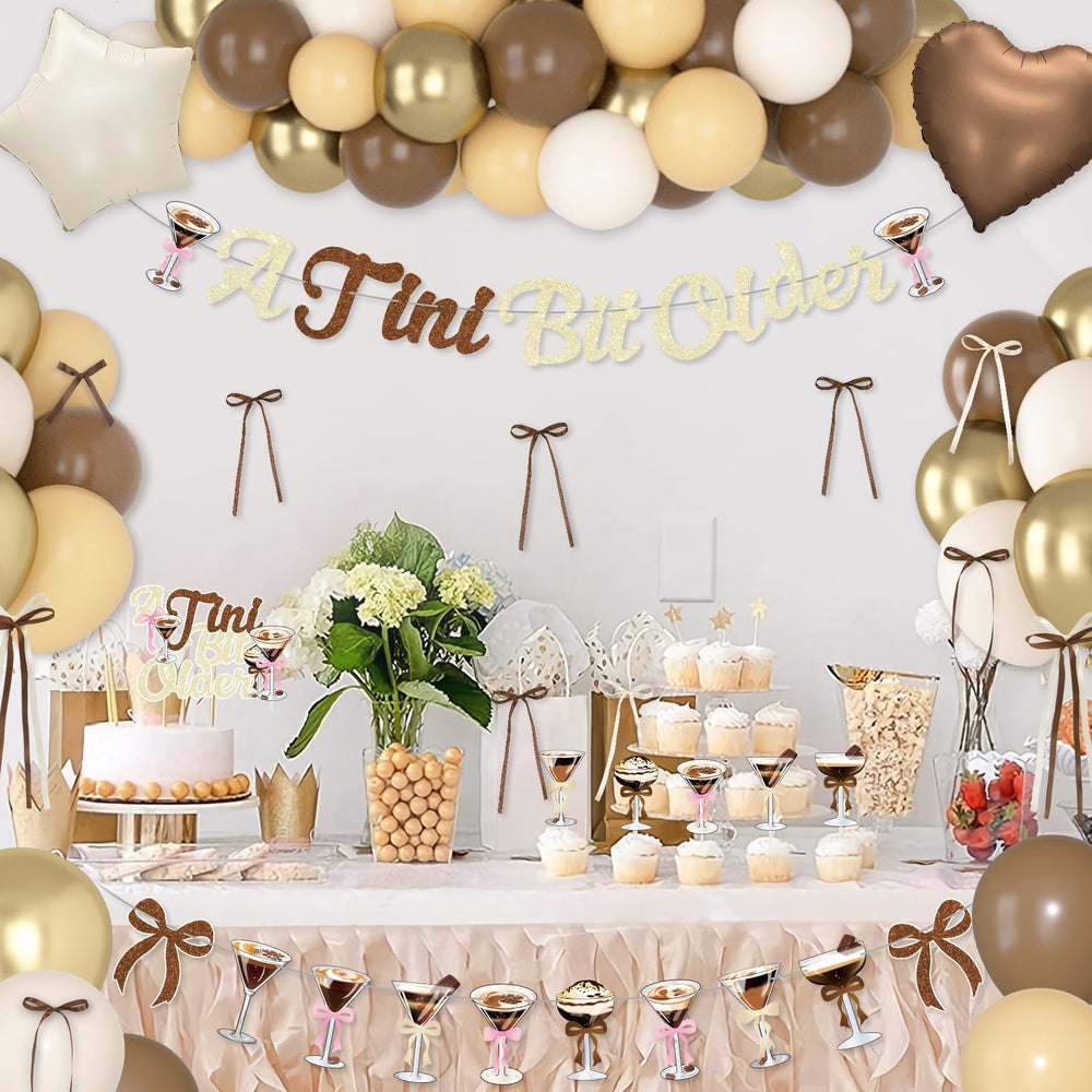 Ouddy Party martini balloons add themed flair to drink stations.