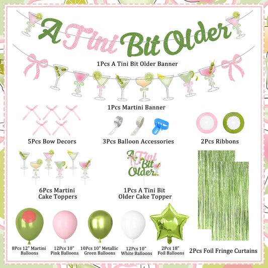 Ouddy Party Martini Bow Banner adds chic cocktail-themed celebration flair