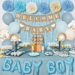 Ouddy Party paper pom poms provide soft color pops for a festive vibe.