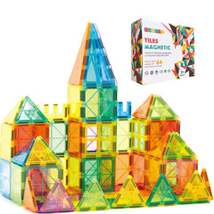 OugerToy magnetic tiles 64-piece set for creative play and early STEM exploration.