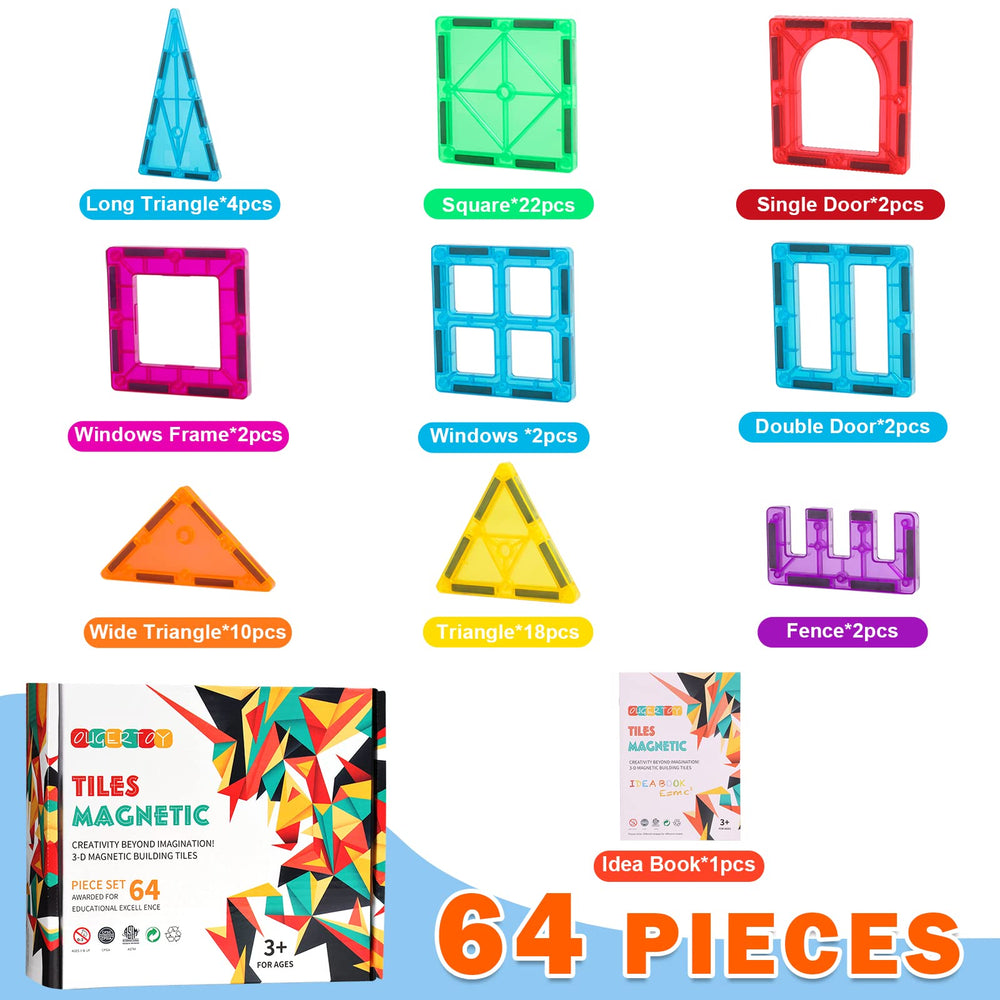 OugerToy magnetic tiles enable collaborative building and problem solving during play.