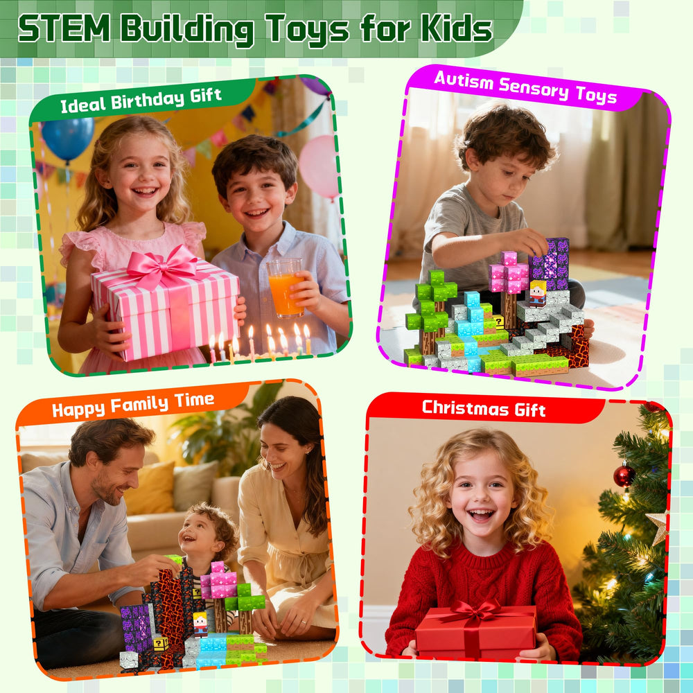 OUGUI magnetic blocks assembling a simple tower showing durability
