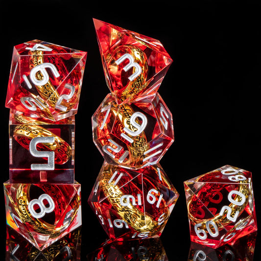 OUKELANWO red D20 dice with sharp edges for fast, readable rolls.