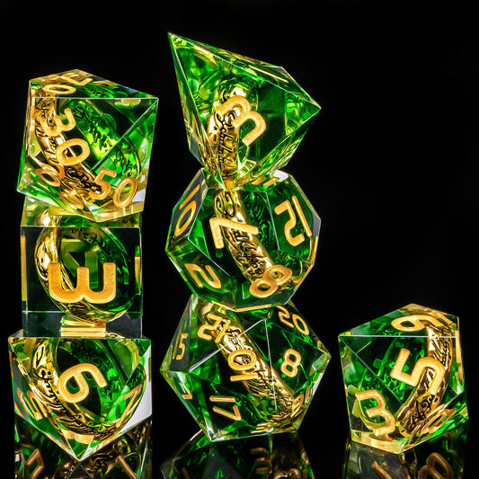 OUKELANWO ring-themed dice closeup with polished edges for satisfying rolls.