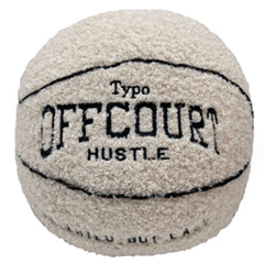 OUKEYI basketball plush toy 25cm in white and orange adds cozy decor to your couch.