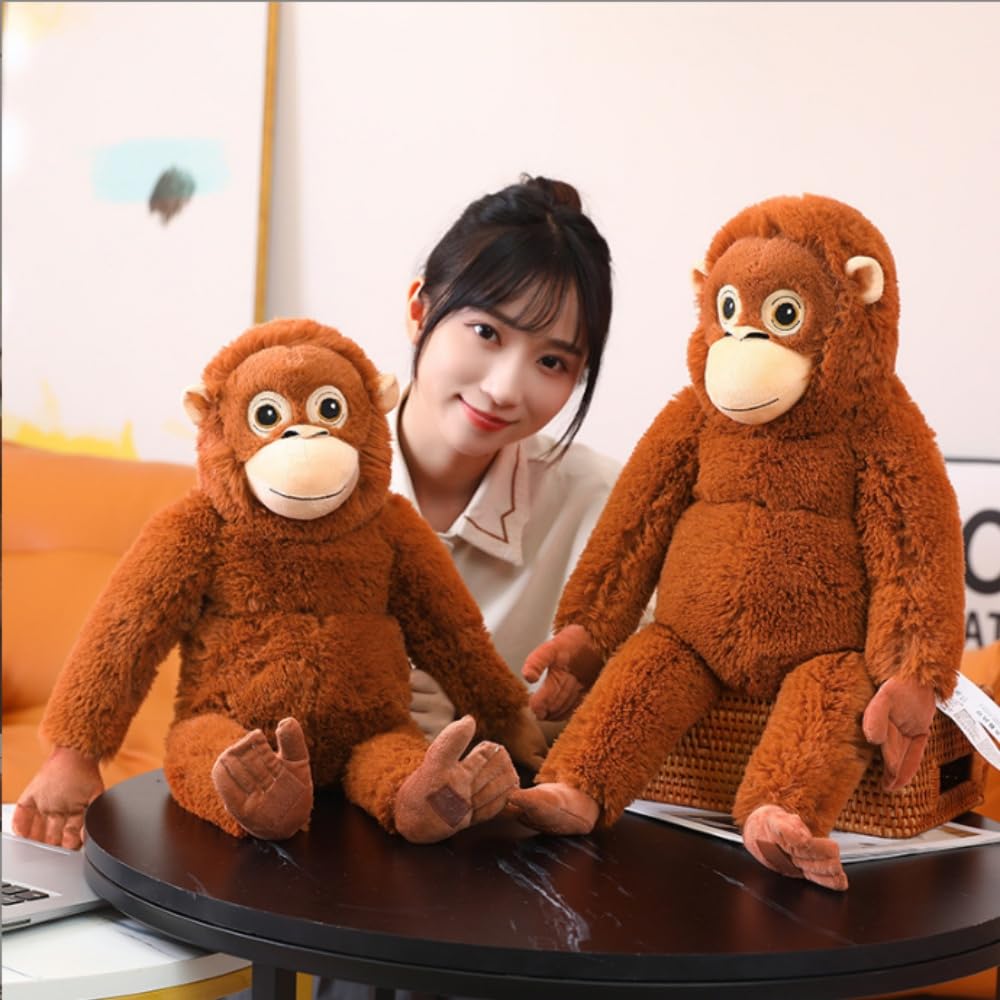 OUKEYI gorilla plush face detail highlights soft fur and friendly expression.