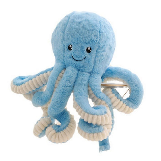 OUKEYI octopus plush 16in blue, soft cuddle toy for kids.