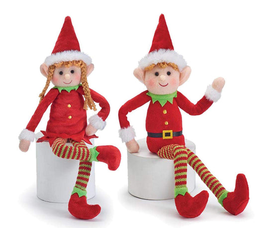 OULAIZ plush elf boy with a friendly smile for festive decor.