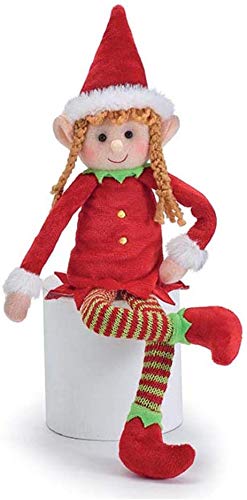 OULAIZ plush elf girl smiling to brighten holiday shelves.