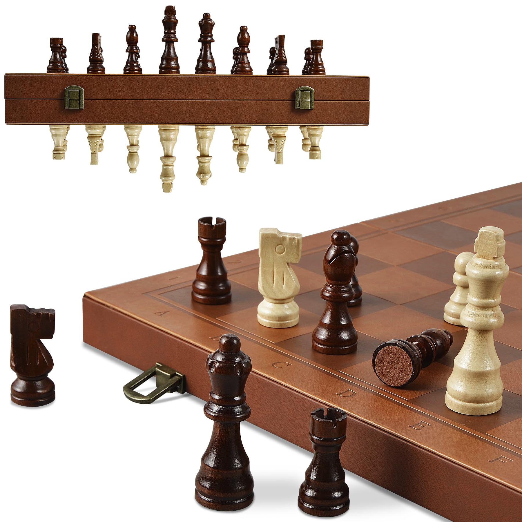 OUMODA travel-friendly chess set ready for park, hotel, or plane.