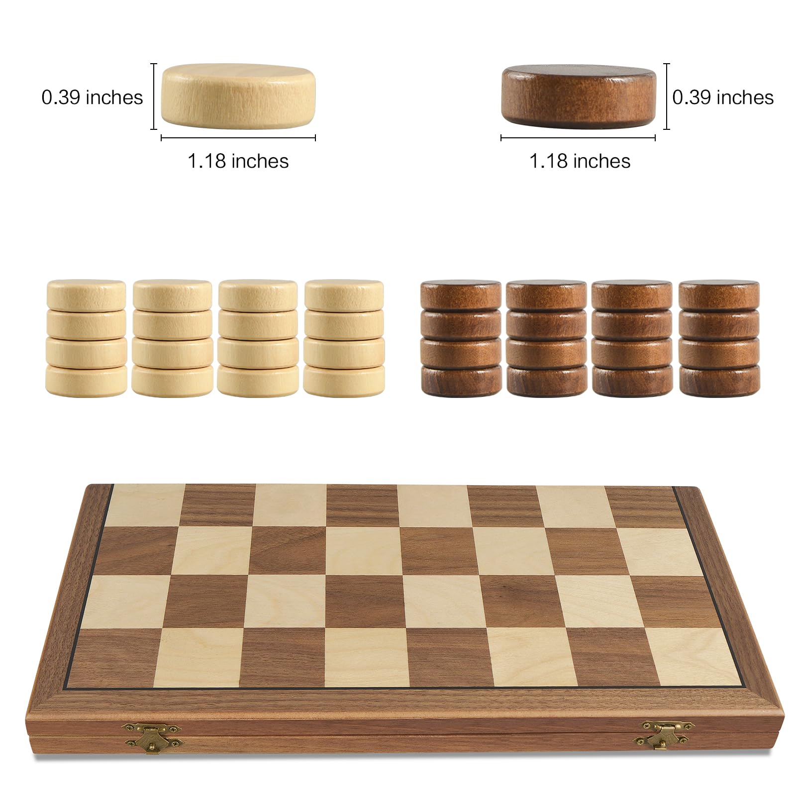 OUMODA wooden 8x8 board in premium walnut finish.
