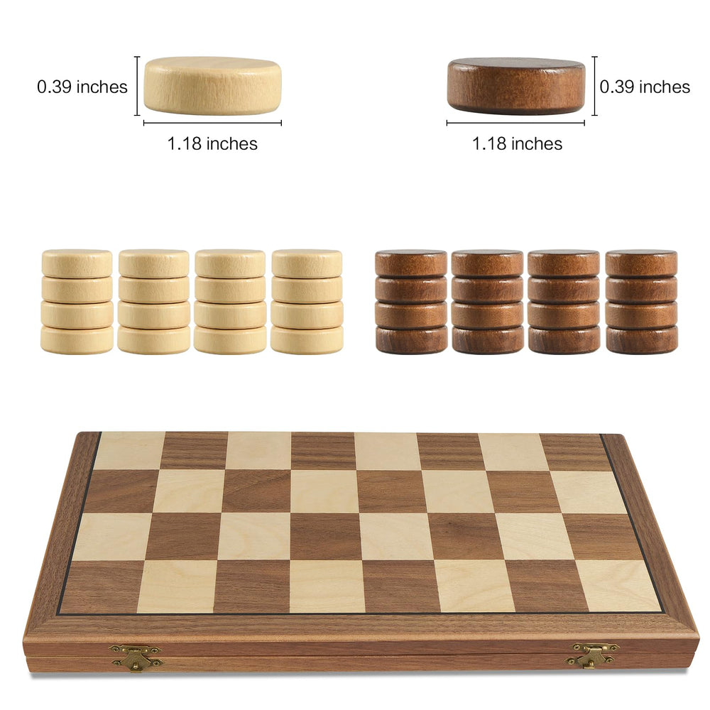 OUMODA wooden 8x8 board in premium walnut finish.