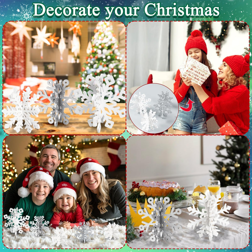 OuMuaMua elegant wooden snowflake centerpiece enhances home or event spaces