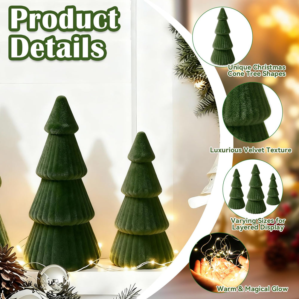 OuMuaMua freestanding velvet trees on a desk or shelf, ready to style.