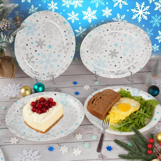 OuMuaMua heavy-duty disposable plates durable for main courses and desserts.