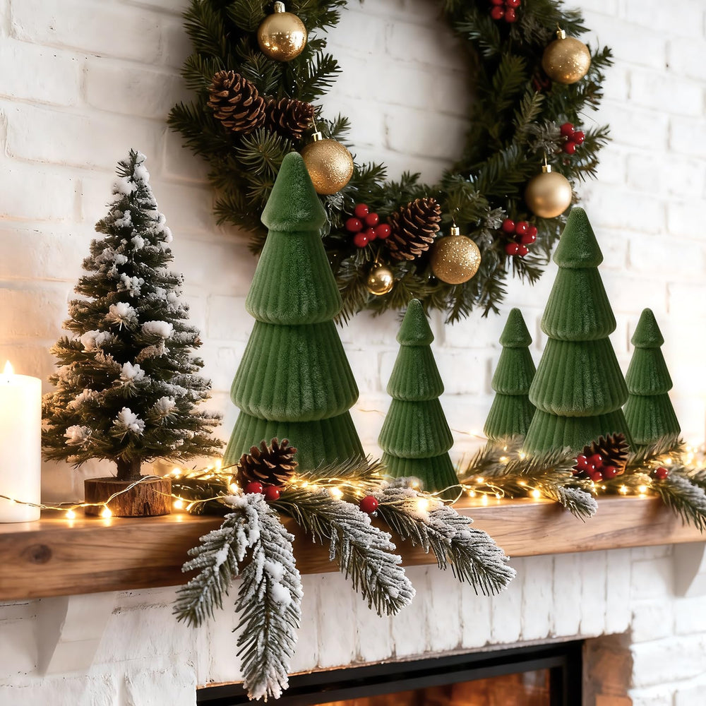OuMuaMua velvet cones form a tiered display ideal for tabletops.